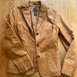 Vintage Gap Cognac Tan Leather Jacket XS Womens
